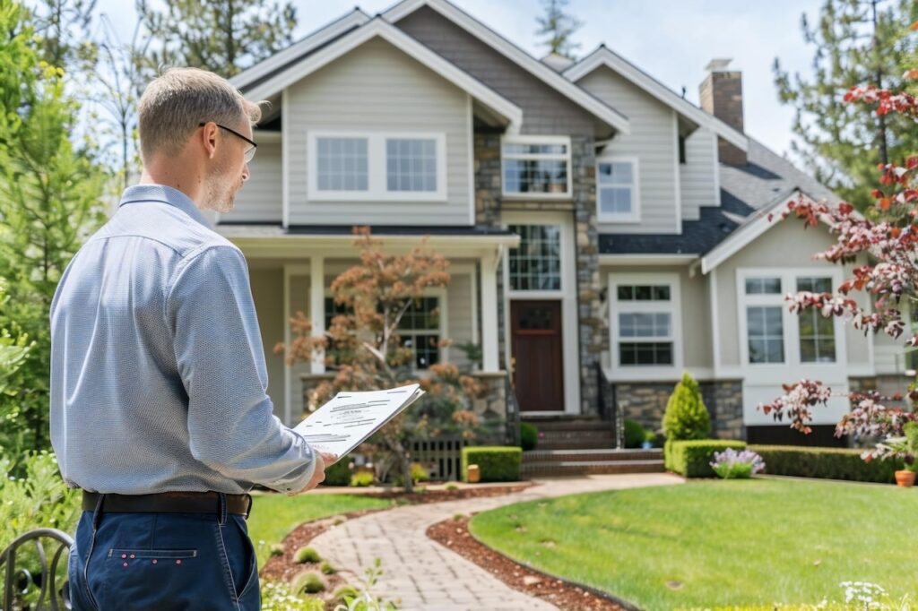 Real Estate Inspector Inspects Home For Property Appraisal